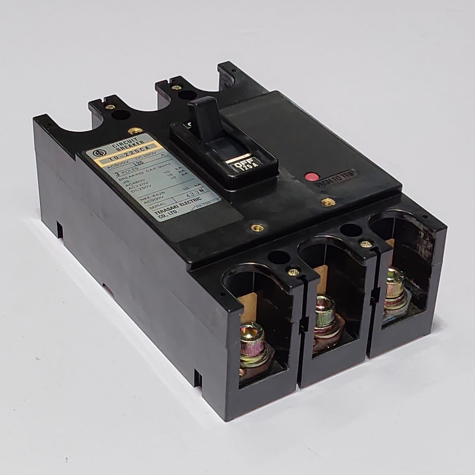 NEW BOX TERASAKI T0-225CA 3 Pole 125 AMP Circuit Breaker AC500V DC250V TO-225CA