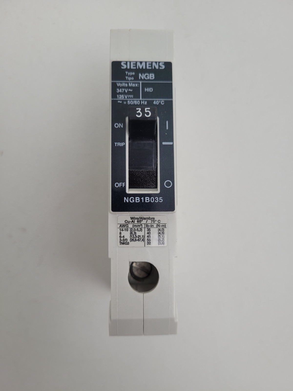 NGB1B035B Siemens 35 Amp 480 Volt 25kA Circuit Breaker – Next Day Option – New