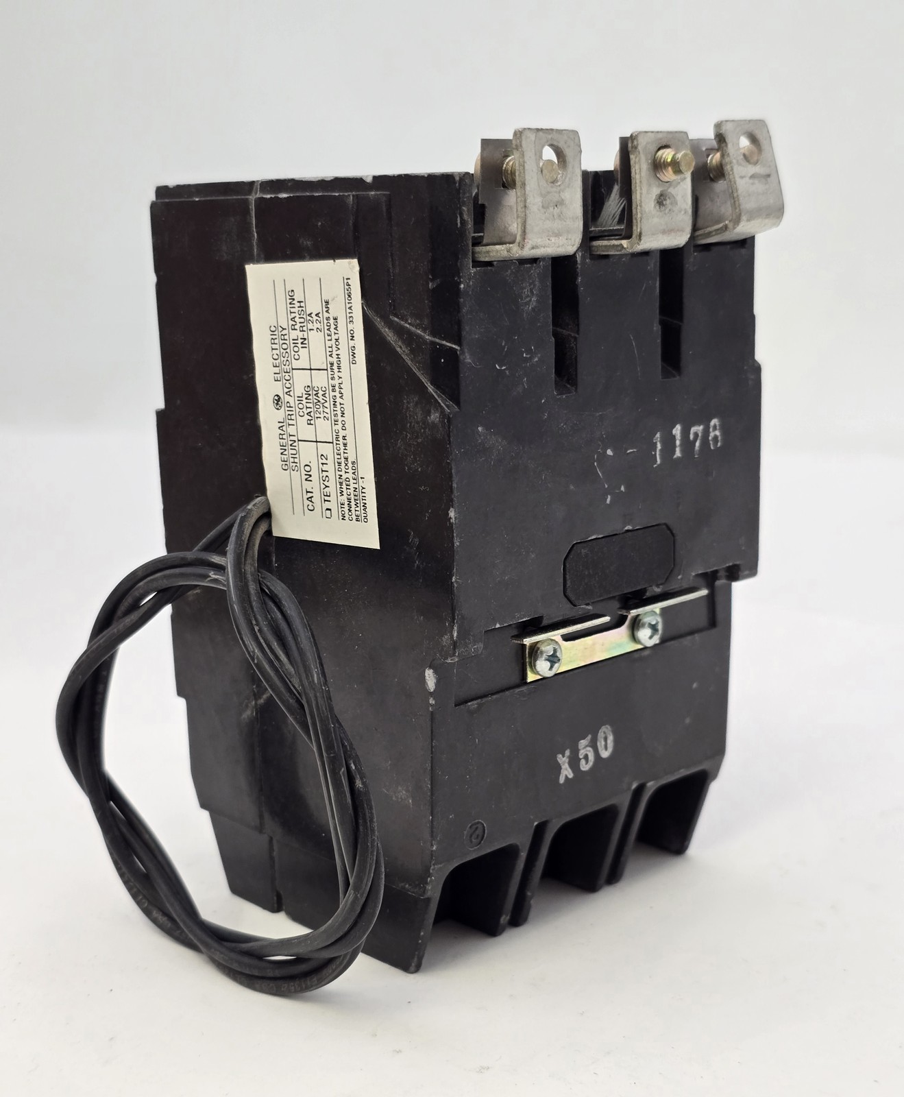 General Electric TEY350ST12 Bolt-On Circuit Breaker Shunt Trip 50A 3P 480/277V