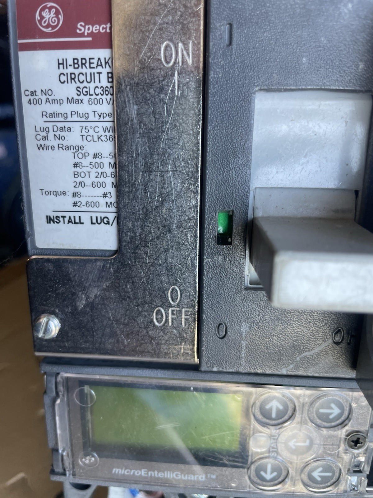 GE SGLC3604L3X6 Spectra Series Circuit Breaker 400A 600V 3P w/ 300A Rating Plug