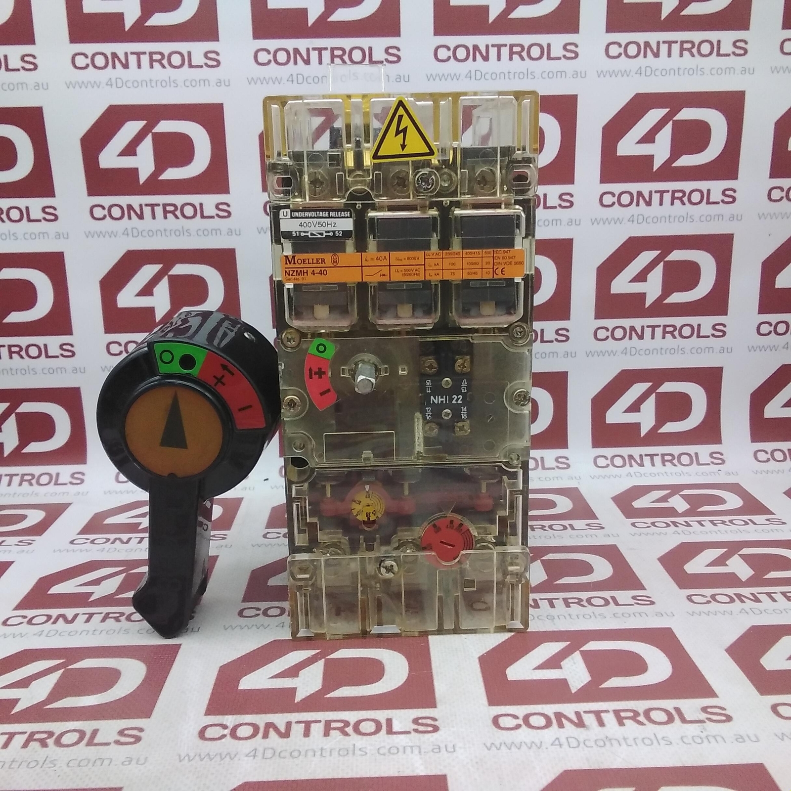 NZMH4-40 | Moeller | Circuit Breaker, 40A, 4 Pole, 500VAC, 50/60Hz, Used