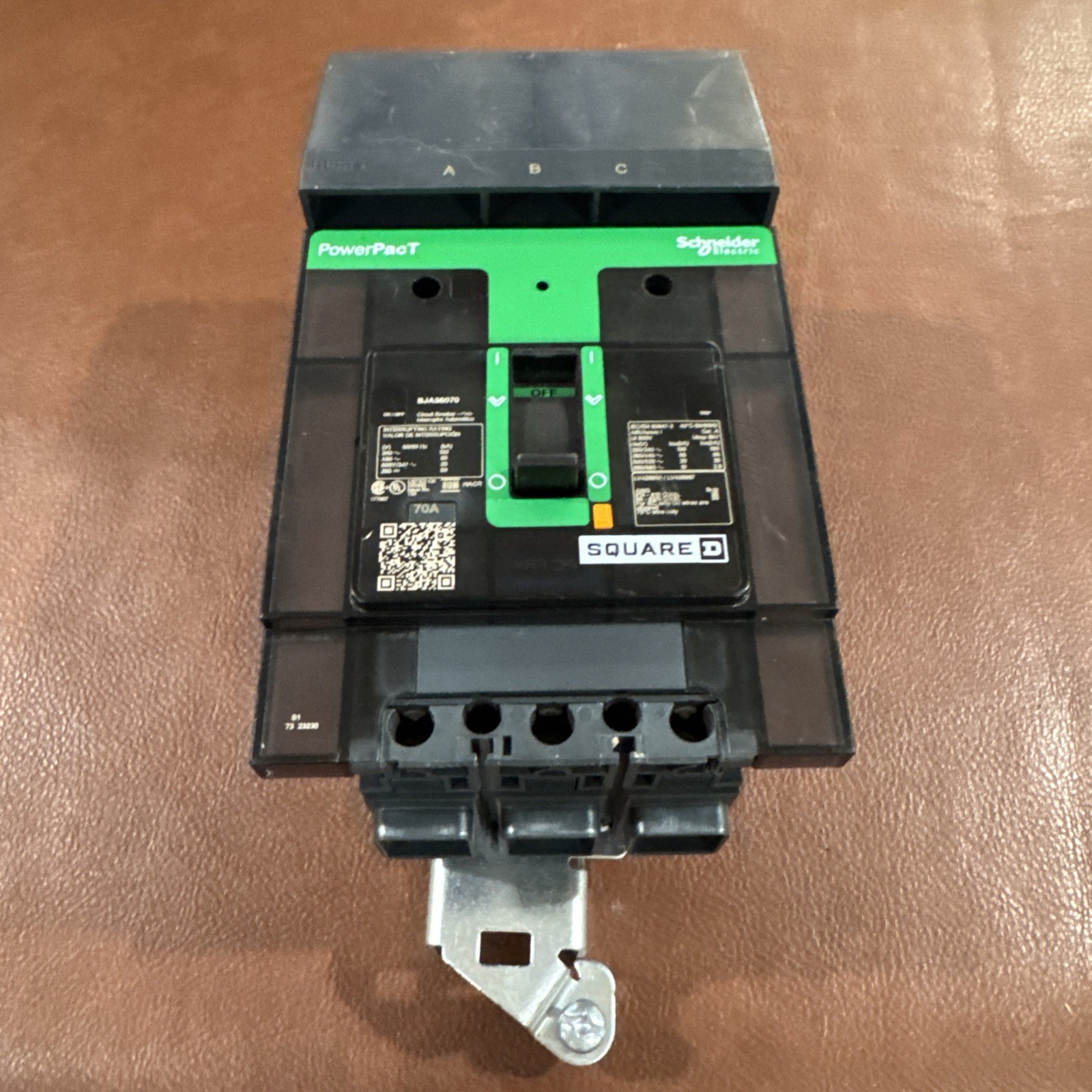 Square D BJA BJA36070 3 Pole 70 Amp 600V Circuit Breaker I-Line Powerpact 70A 3P