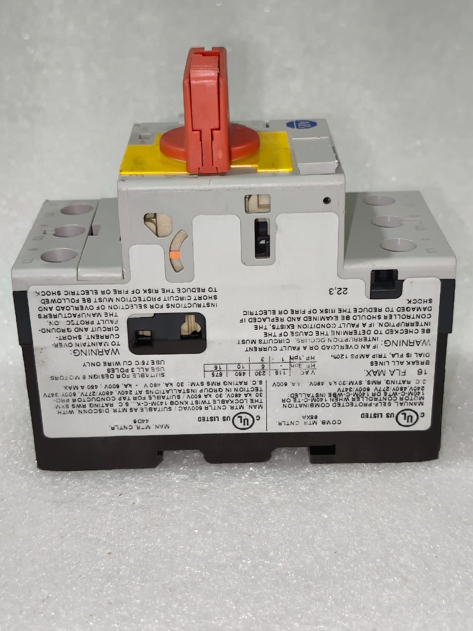 ALLEN-BRADLY 140M C2E-C16 SER B MOTOR PROTECTION CIRCUIT BREAKER RANGE (10-16)