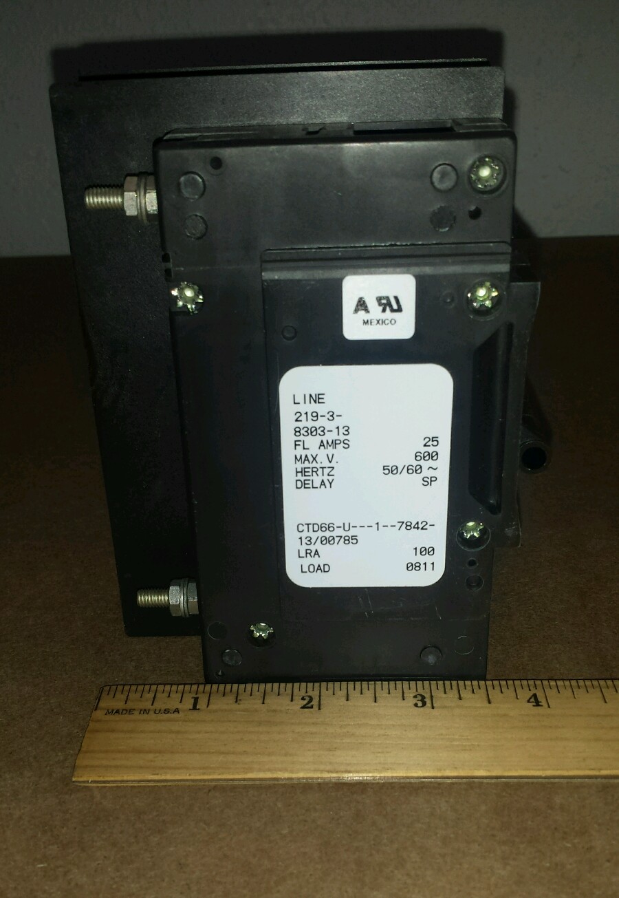 Airpax 66U1-7842-13 Circuit Breaker 3 Pole 25A 600V Delay SP 219-3-8303-13