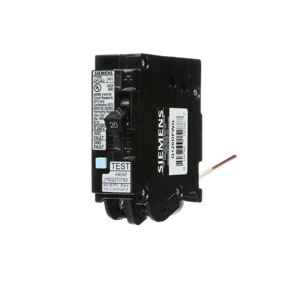 Siemens Dual Function Circuit Breaker Afci/Gfci 20 Amp Q120DF
