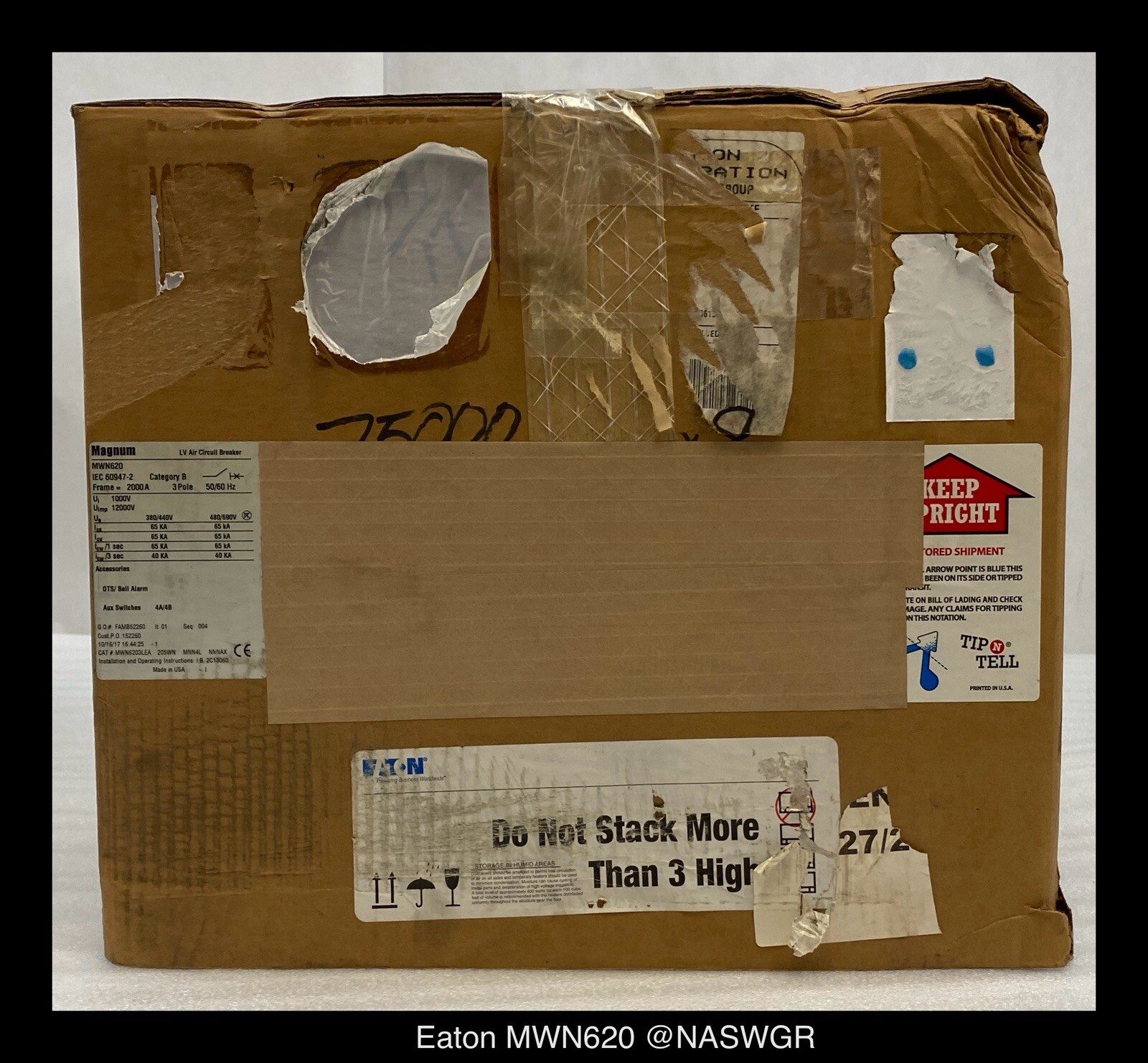 Eaton Magnum IEC MWN620 Circuit Breaker MO/DO – 2000A – Unused/Warranty