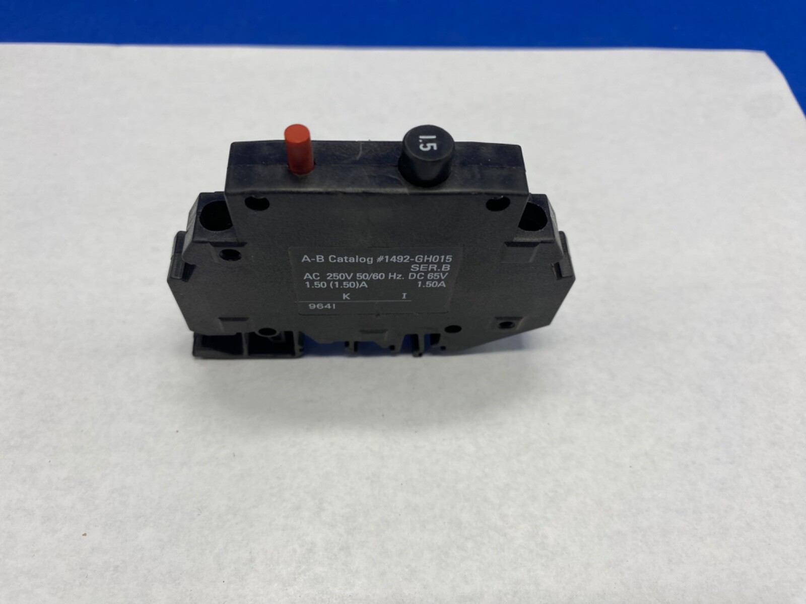 Allen Bradley 1492-GH015 breaker DIN rail mount 1.5 amps