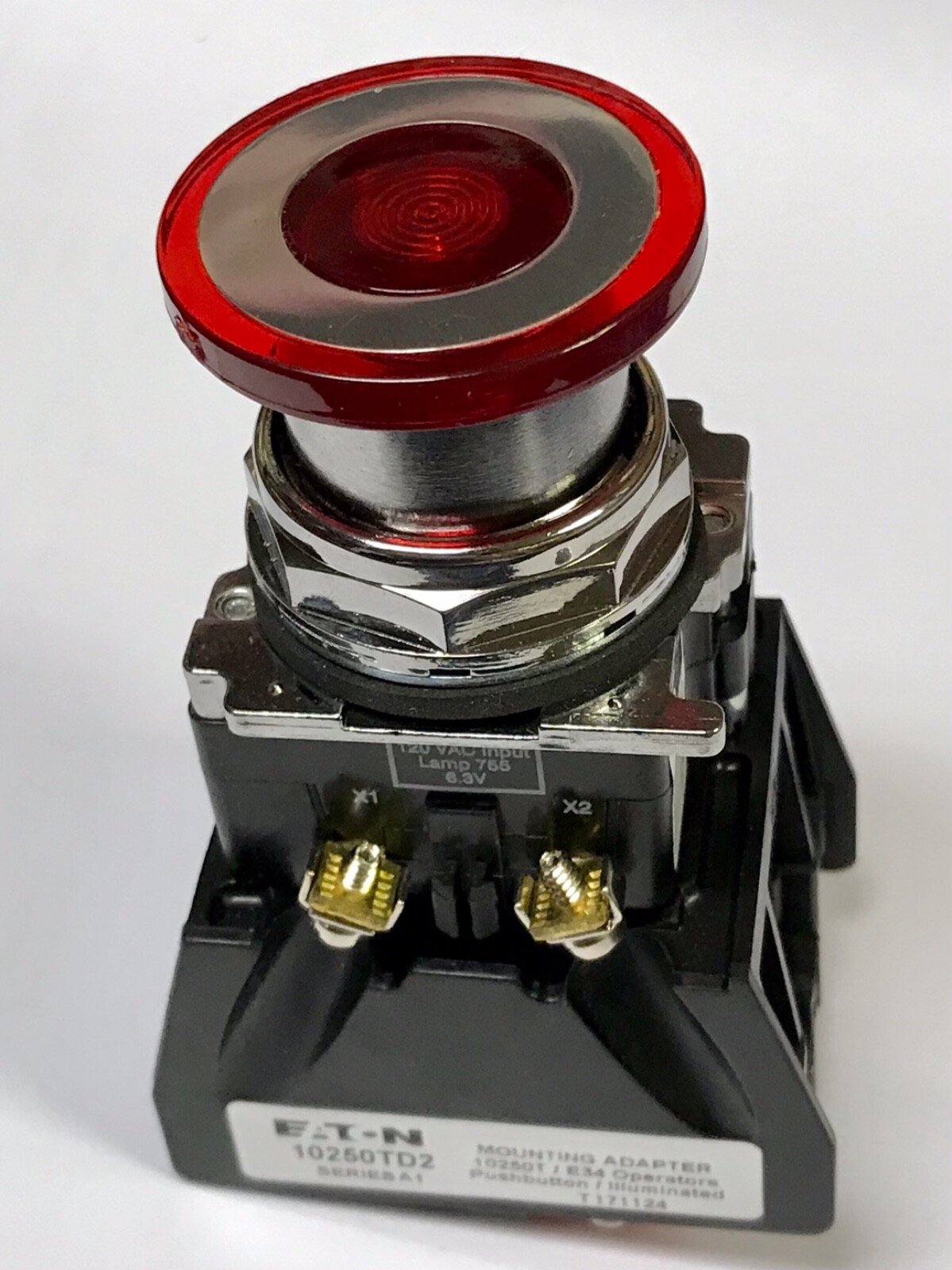EATON 10250T828RD06 RED Illuminated Pushbutton 6 VAC VDC LED 1 NO 1 NC Push Pull