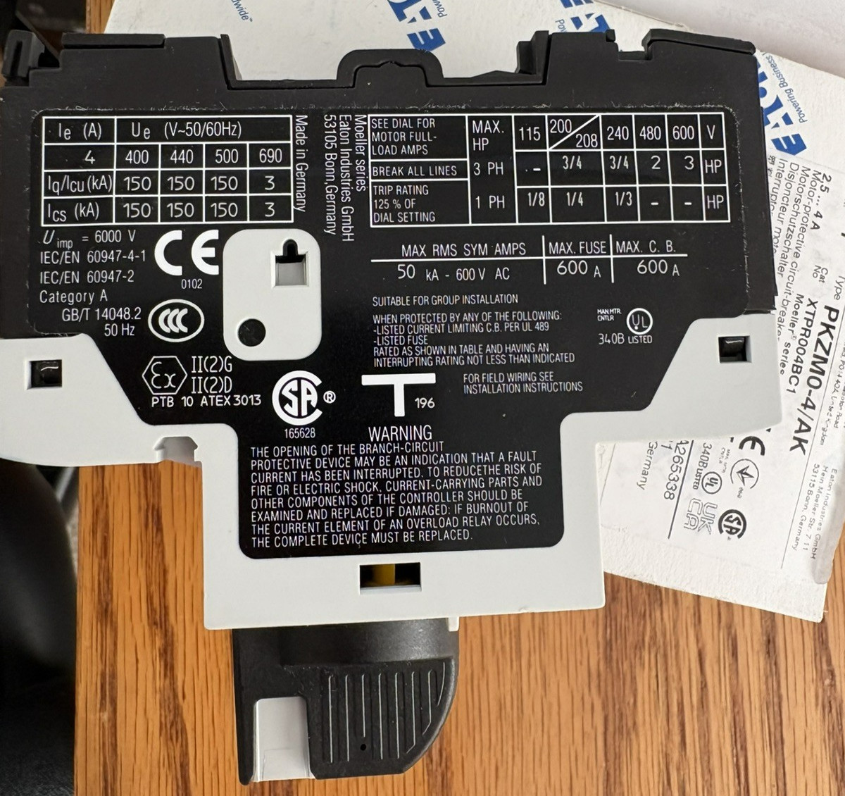 Eaton PKZM0-4/AK Circuit Breaker HURCO