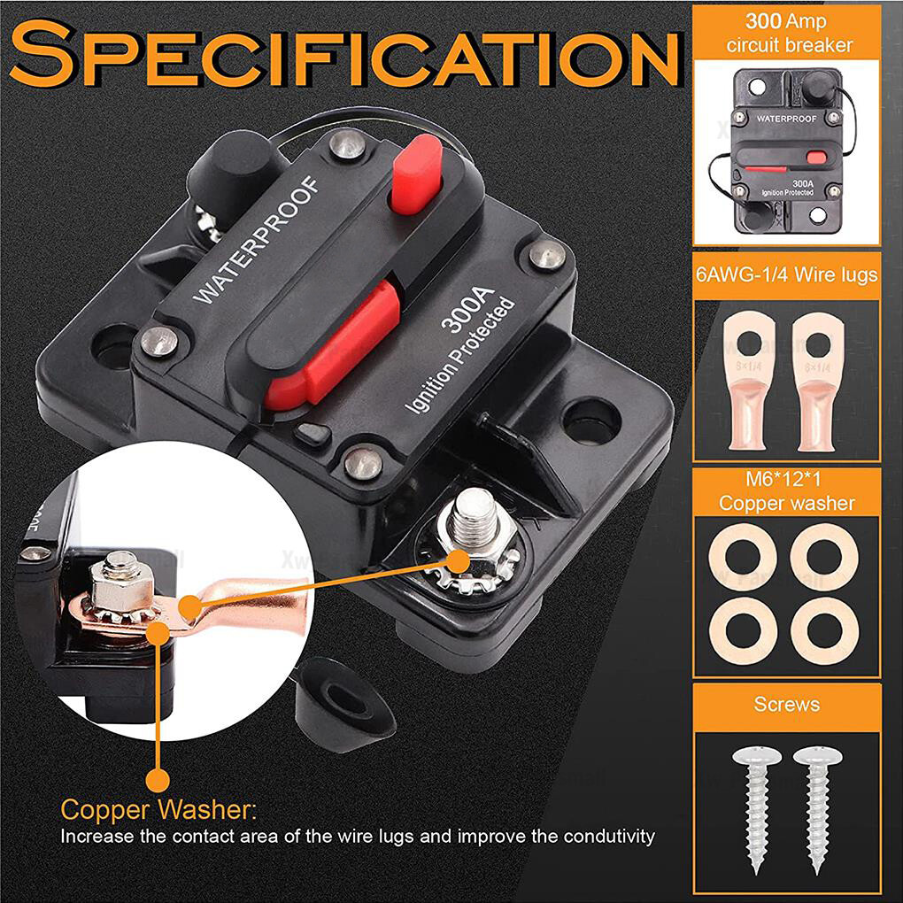 Waterproof Circuit Breaker Fuse Reset 30-150A DC12V-48V Car Boat Auto Breaker