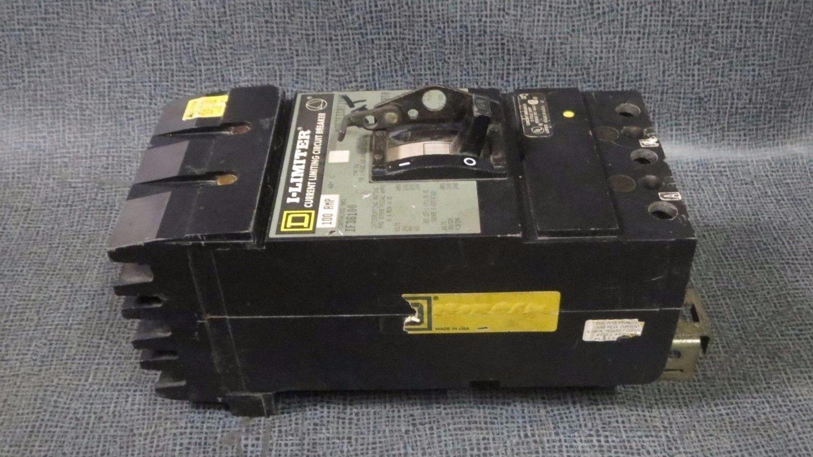 SQUARE D I-LIMITER I-LINE CIRCUIT BREAKER 100 AMP 600 VAC 3 POLE MODEL IF36100