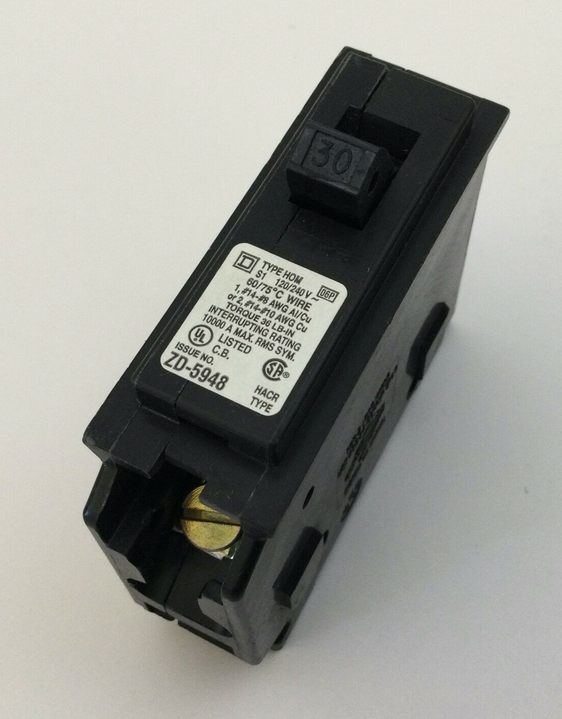 Square D 1 Pole Circuit Breaker 30 Amp 120/240V Type HOM