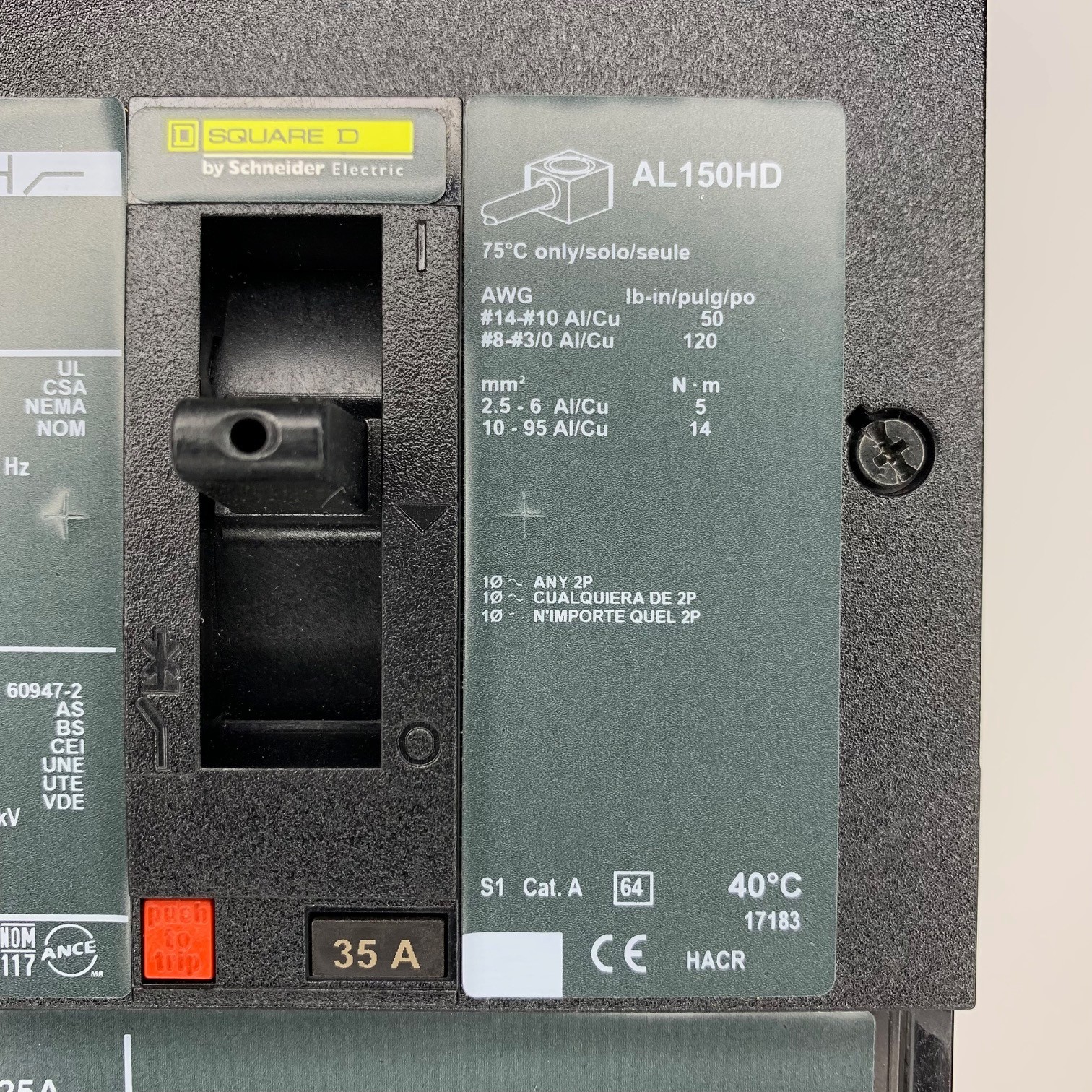 NEW Square D HDA36035 3 Pole 35 Amp I-Line Circuit Breaker – New Takeout