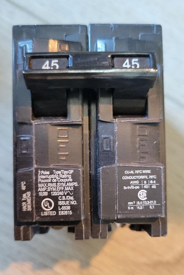Siemens Q245 45 Amp Double-Pole Type QP Circuit Breaker