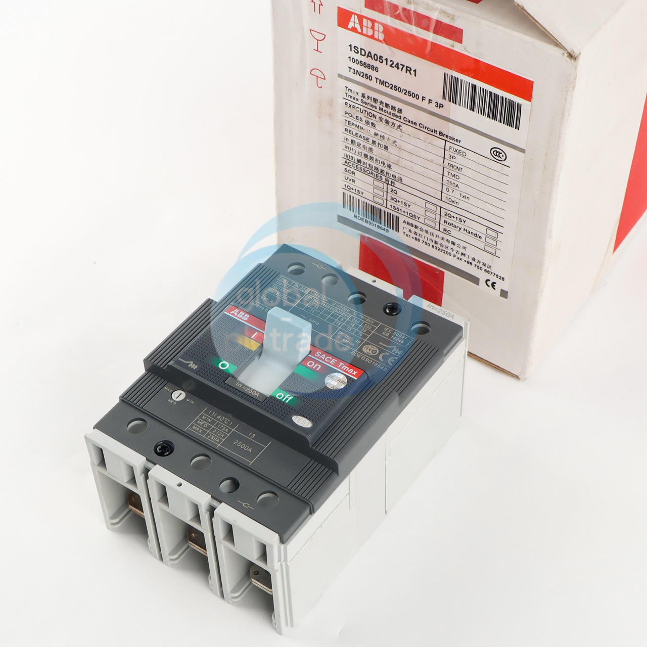 1PCS New ABB TMAX T3N250 TMD250/2500 FF 3P 250A 1SDA051247R1 Circuit Breaker