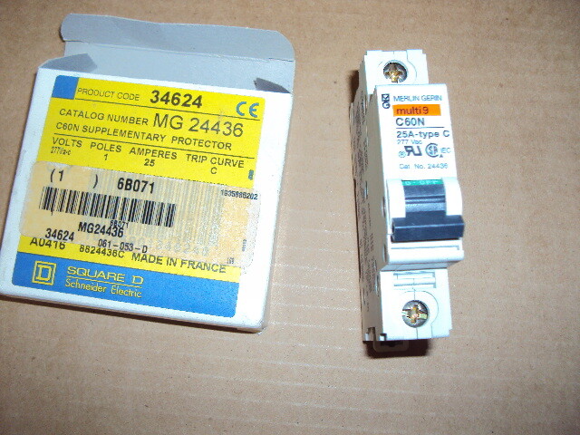 SCHNEIDER ELECTRIC MG24436 IEC Supplementary Protector, 277V AC ,65VDC, Amps 25