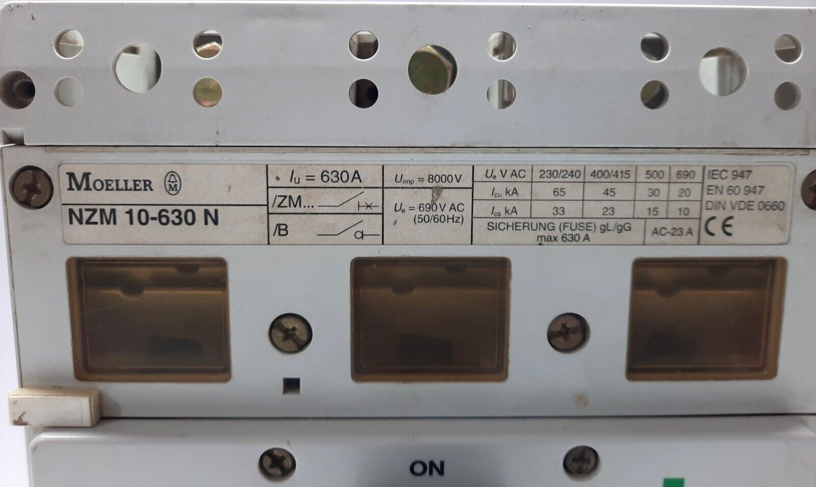 MOELLER NZM 10-630N 3 POLE 630 AMPS CIRCUIT BREAKER 690VAC / TESTED OK