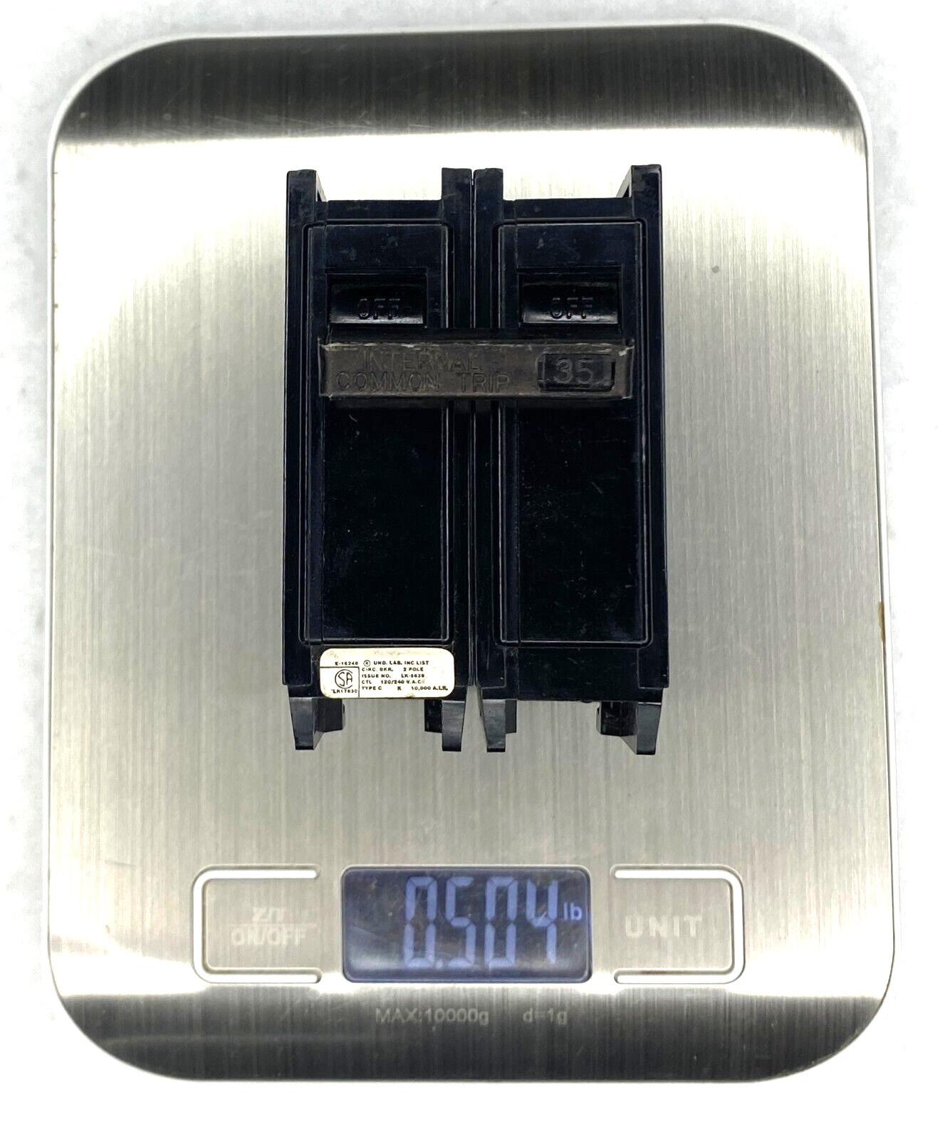 35A GTE Sylvania C-235 Circuit Breaker 35 Amp CTL 2-Pole 10kA@120/240V Type C