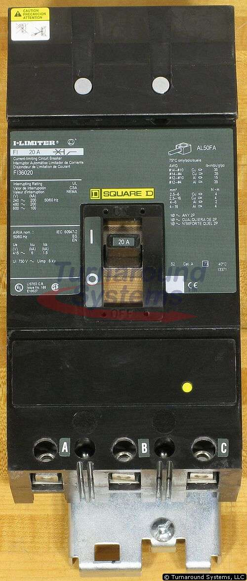 Square D FI36020 Circuit Breaker, I-Line, I Limiter, 200 kAIR, NEW!