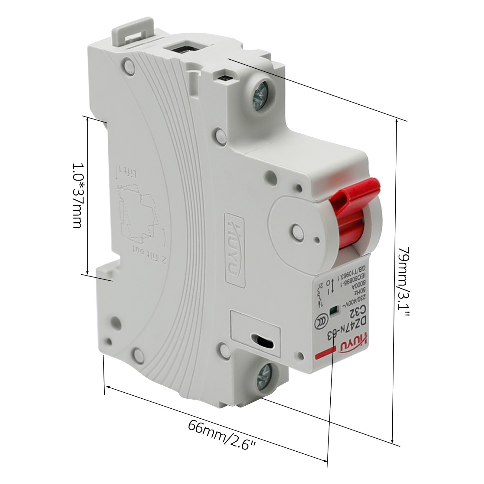32A/50A/63A DZ47-63 6000A Miniature Circuit Breaker Overload Protection Switch