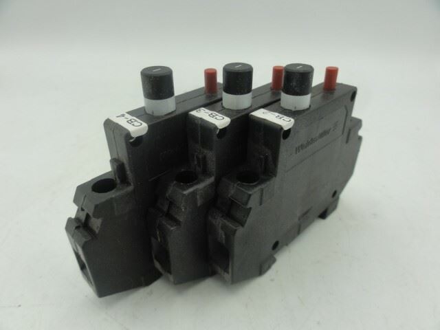 (Lot of 3) Weidmuller 910120 1AMP Circuit Breaker, AC250 V, DC65V