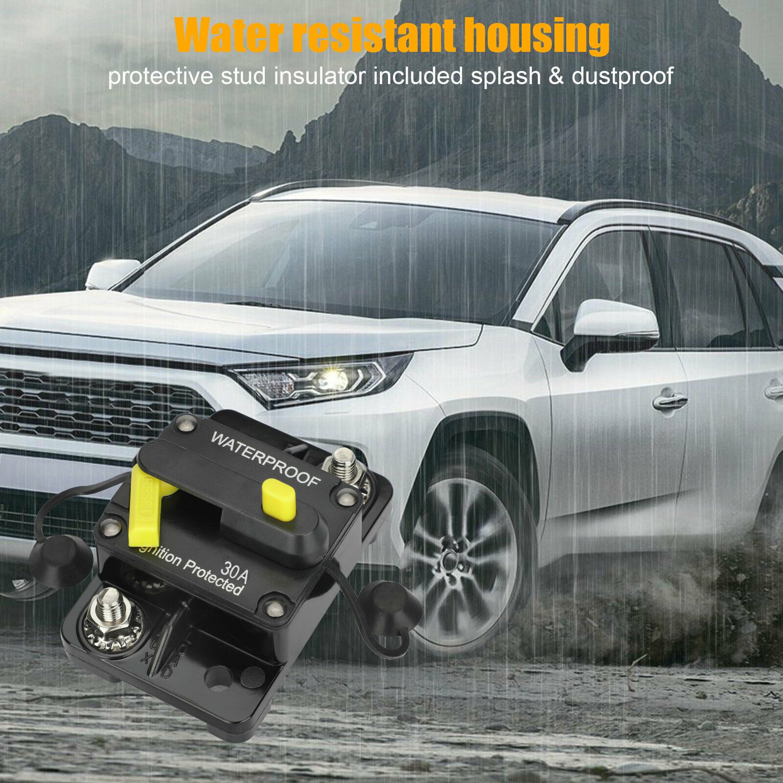 Waterproof Car Circuit Breaker Fuse Reset 30-300 Amp 12V-48V DC Car Boat Auto