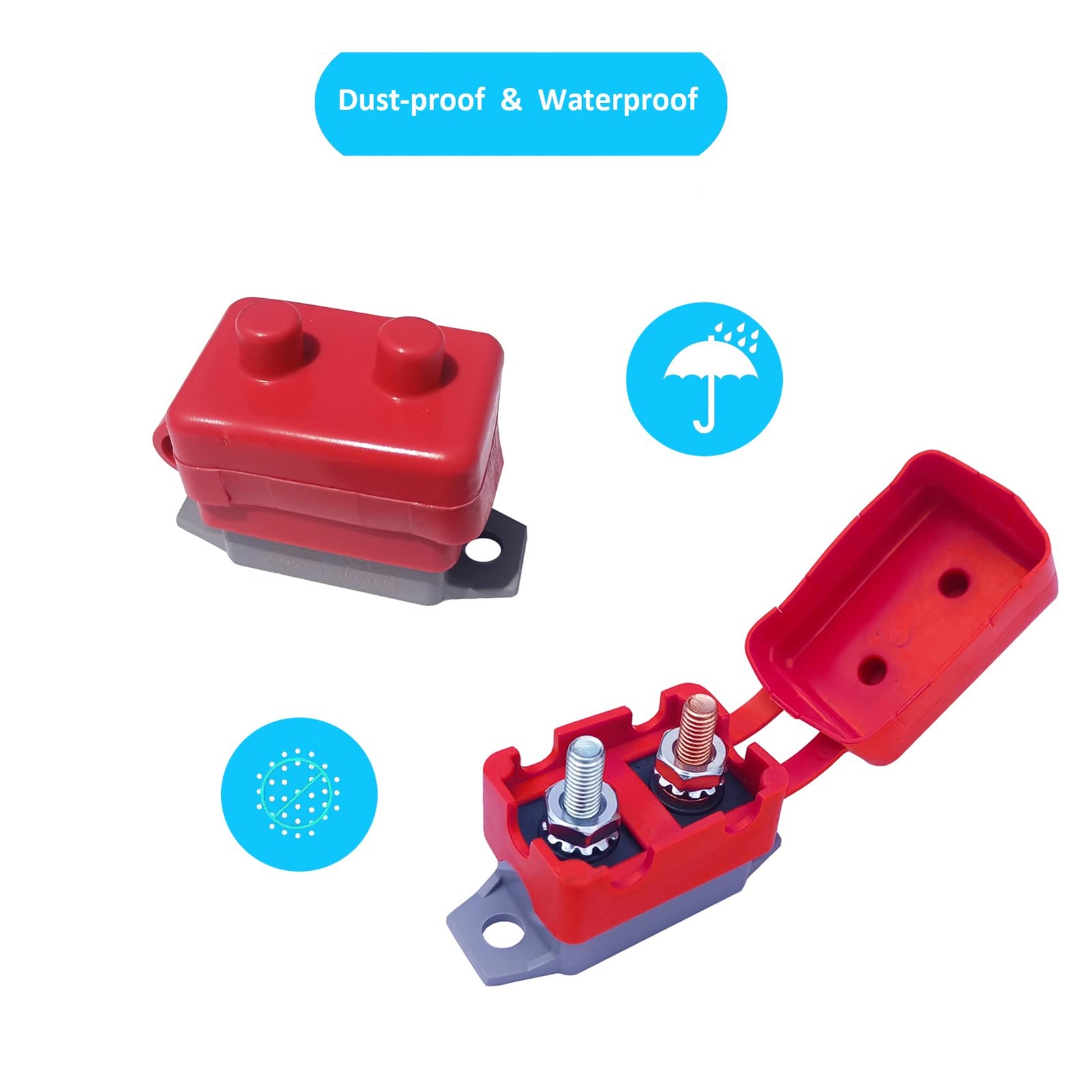 Stud Type Circuit Breakers Auto Reset Lengthwise Bracket Waterproof Inline Fu…