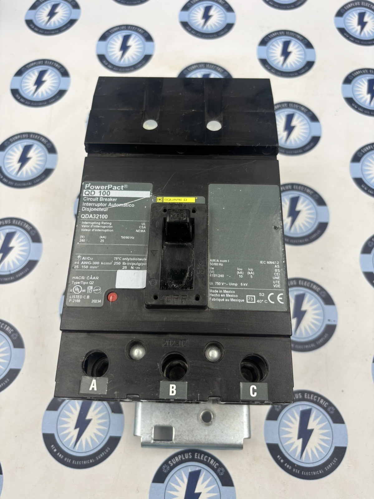 Square D QDA32100RP 100 Amp 240V 3 pole I-Line PowerPact