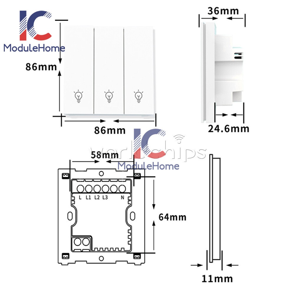 DH-315 Ewelink WiFi Smart Switch Light Control Panel Remote Control Wall Switch