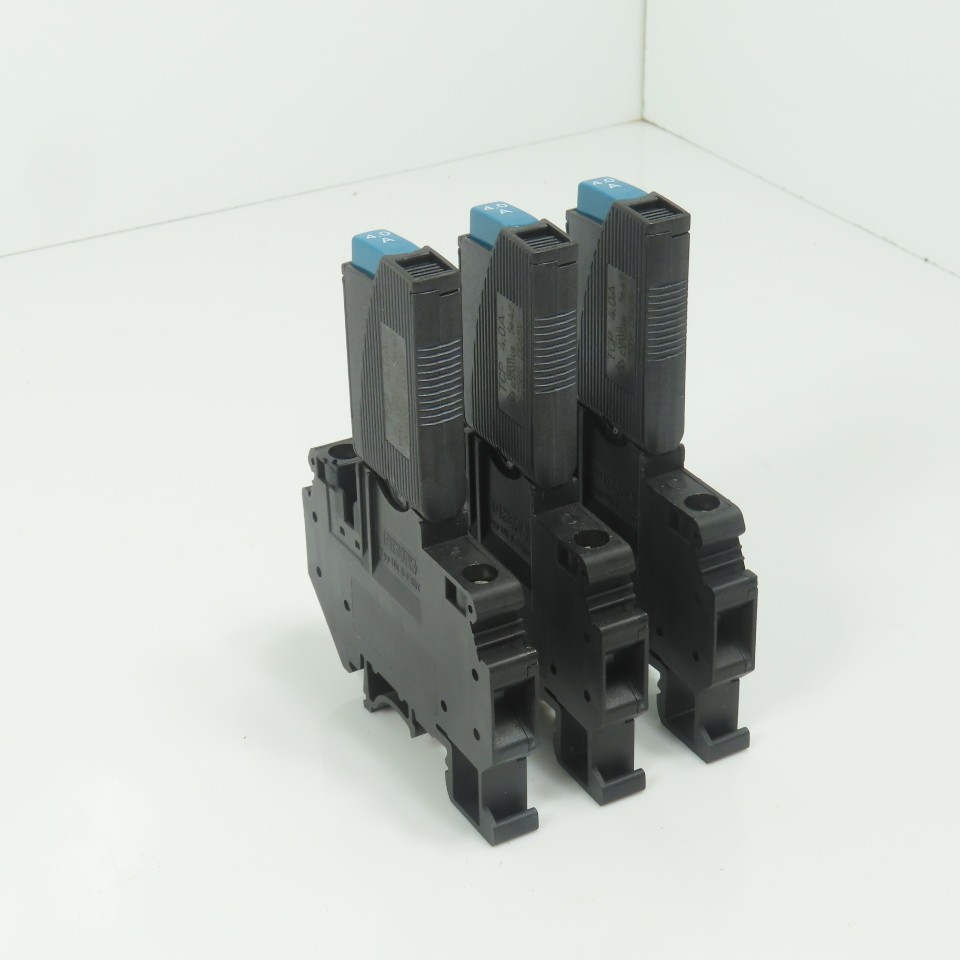 Phoenix TCP 4.0A Thermal Device Circuit Breaker W/ UK 6-FSI/C Base Lot Of 3