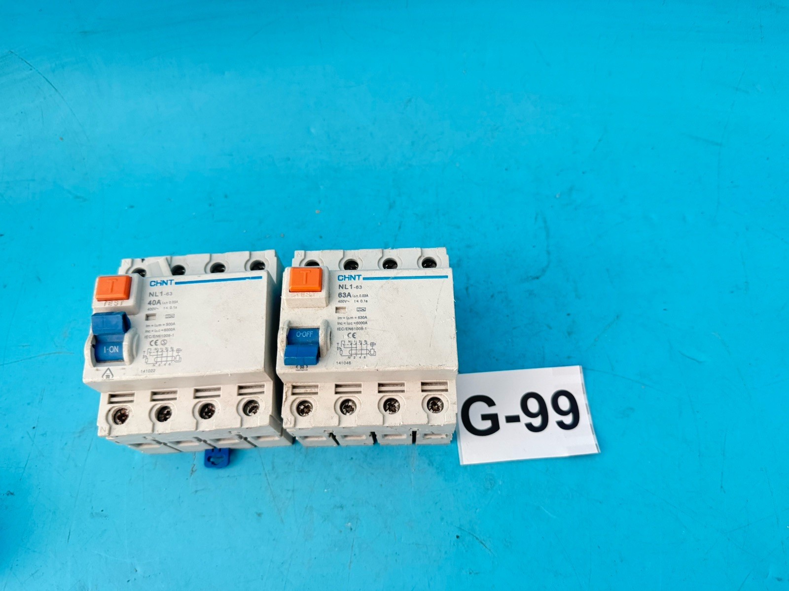 Lot of 2 CHNT NL1-63 RCCB RCD Circuit Breaker 4 Pole 40A & 63A 30mA 400V