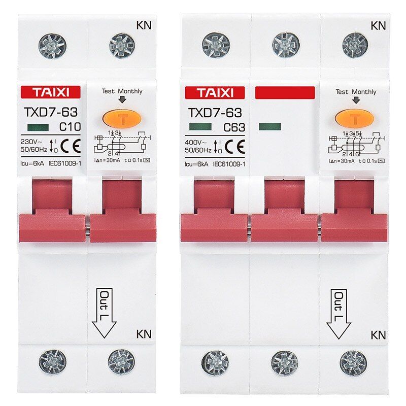 Circuit Breaker Motor Electrical Protection RCBO 16A-63A Kit Three Phase MCB
