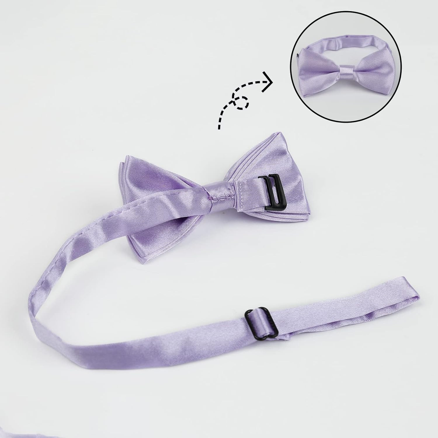 Solid Banded Adjustable Length Pre-tied Boy’s Bow Tie