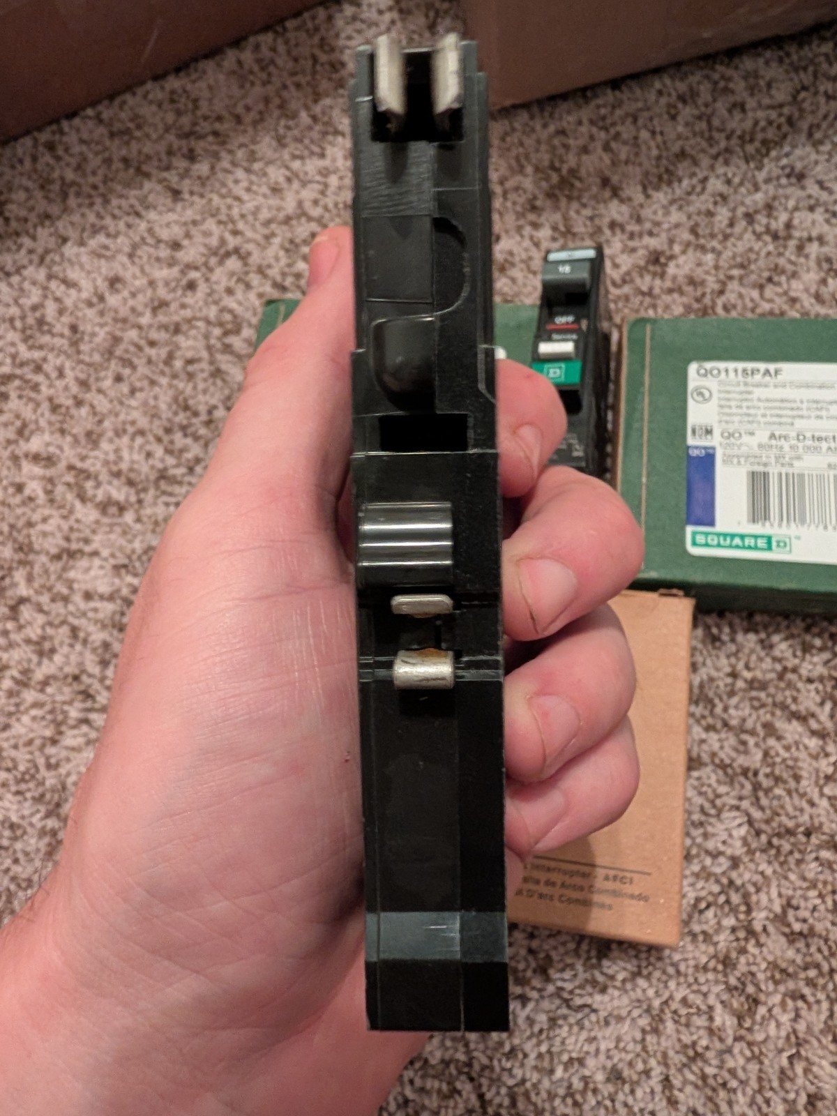 Square D- QO115PAF 15A 1-Pole AFCI Arc-Fault Plug-On Neutral Circuit Breaker NEW