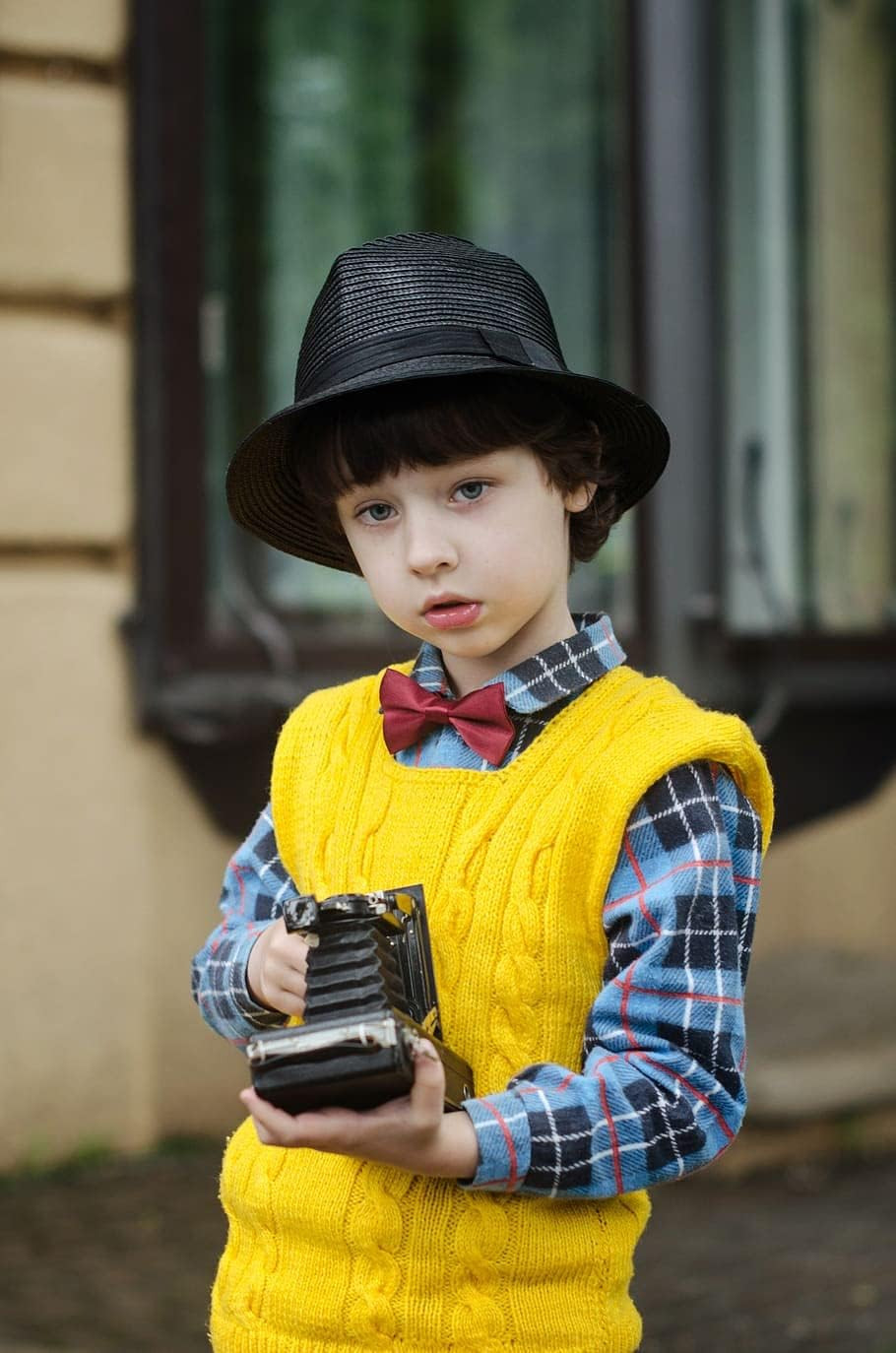 Solid Banded Adjustable Length Pre-tied Boy’s Bow Tie