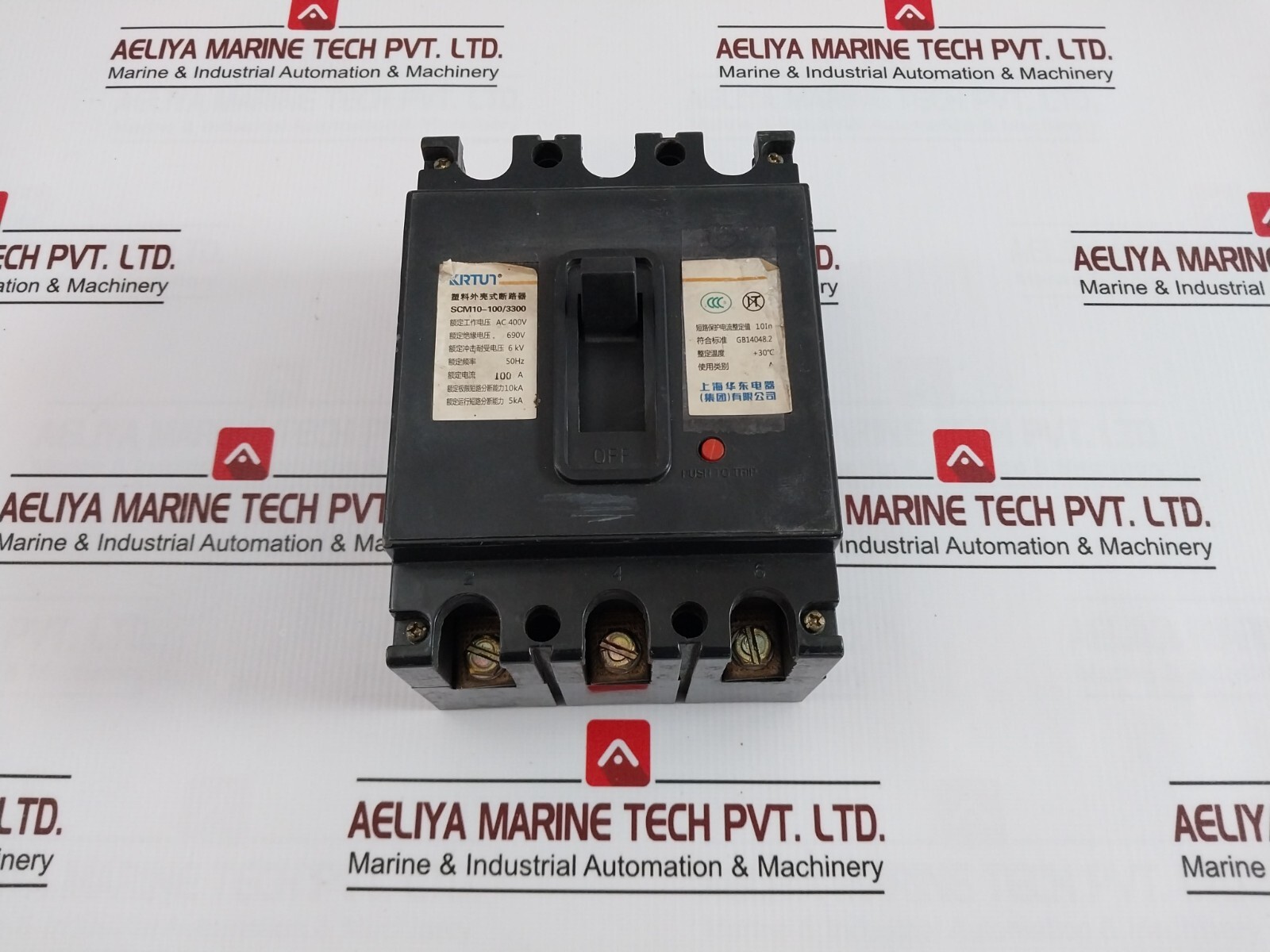 KRTUN SCM10-100/3300 Plastic Case Circuit Breaker AC 400V 50HZ 100 A