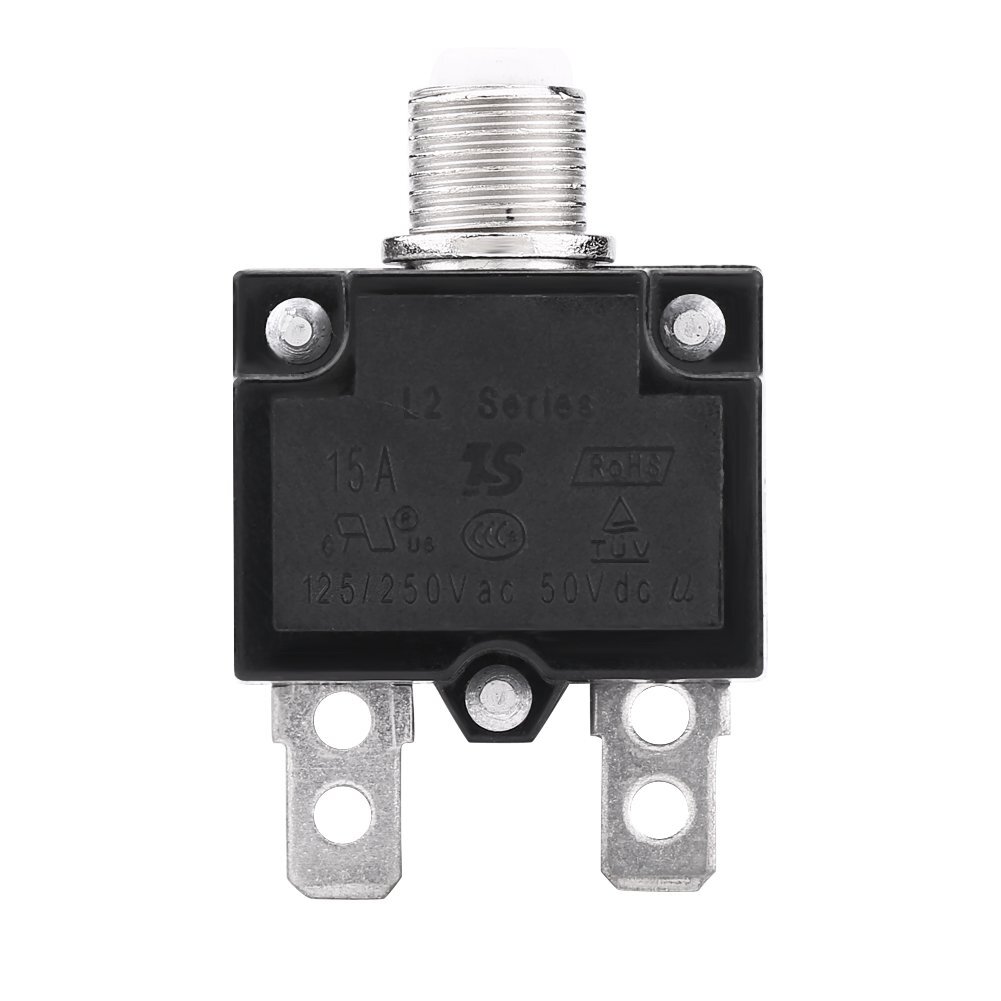 L2 Series Reset Thermal Switch 15A 125-250V AC Push Button Circuit Breaker