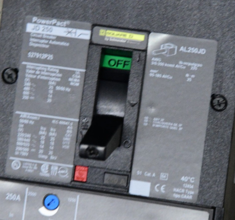 527912P25 Square D 250A 600V 3P(ABC) Powerpact I-Line Circuit Breaker -SES