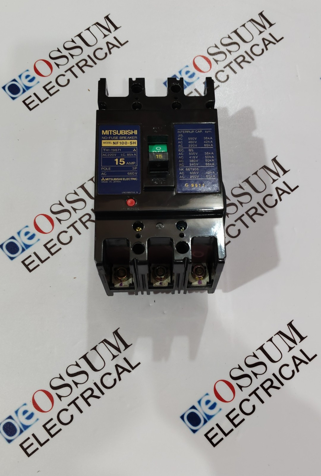 MITSUBISHI ELECTRIC NF100-SH CIRCUIT BREAKER 15A 3POLE 440VAC 50KA FAST SHIP