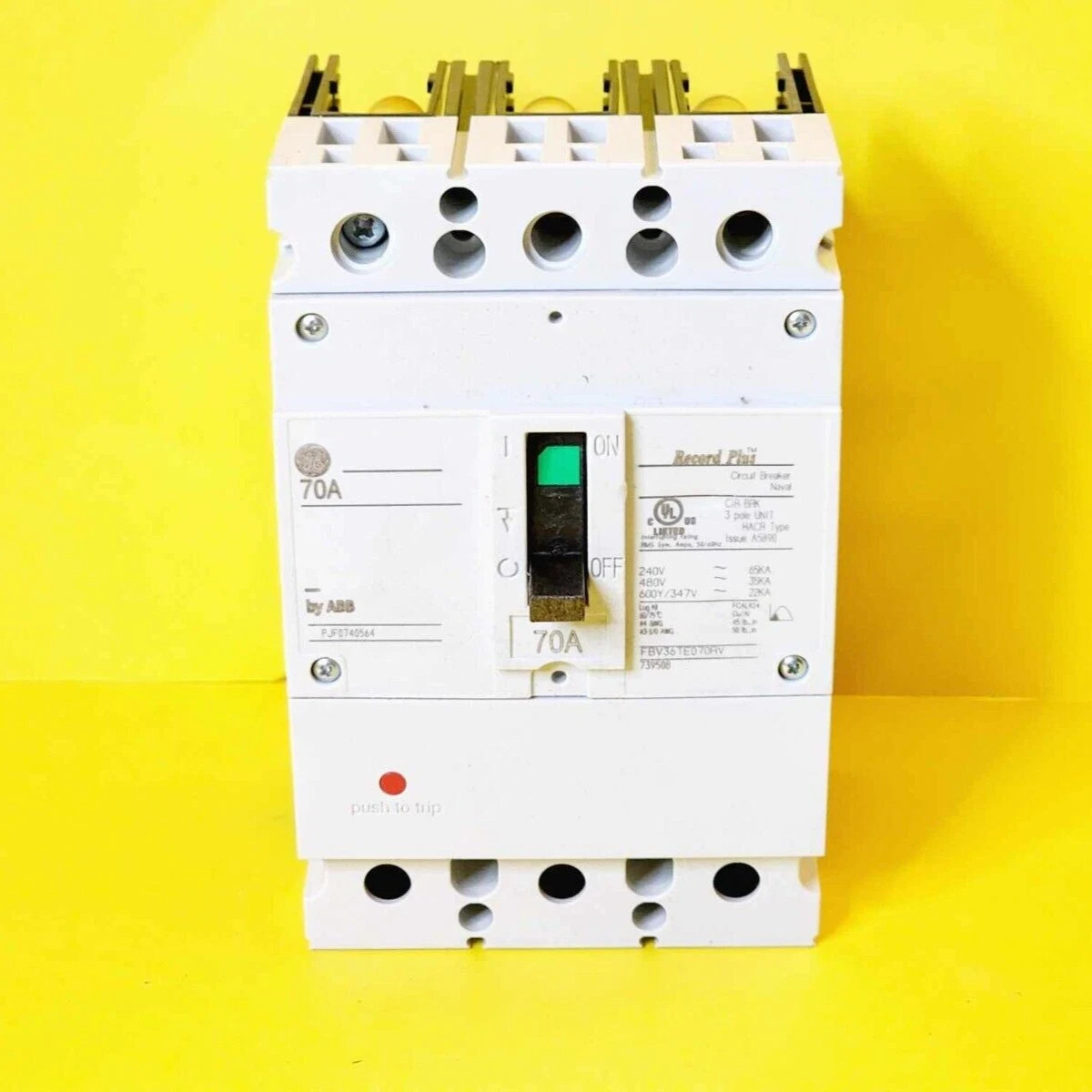 ⚡GENERAL ELECTRIC GE BY ABB FBV36TE070RV 70A 3P 240VAC 480VAC CIRCUIT BREAKER⚡