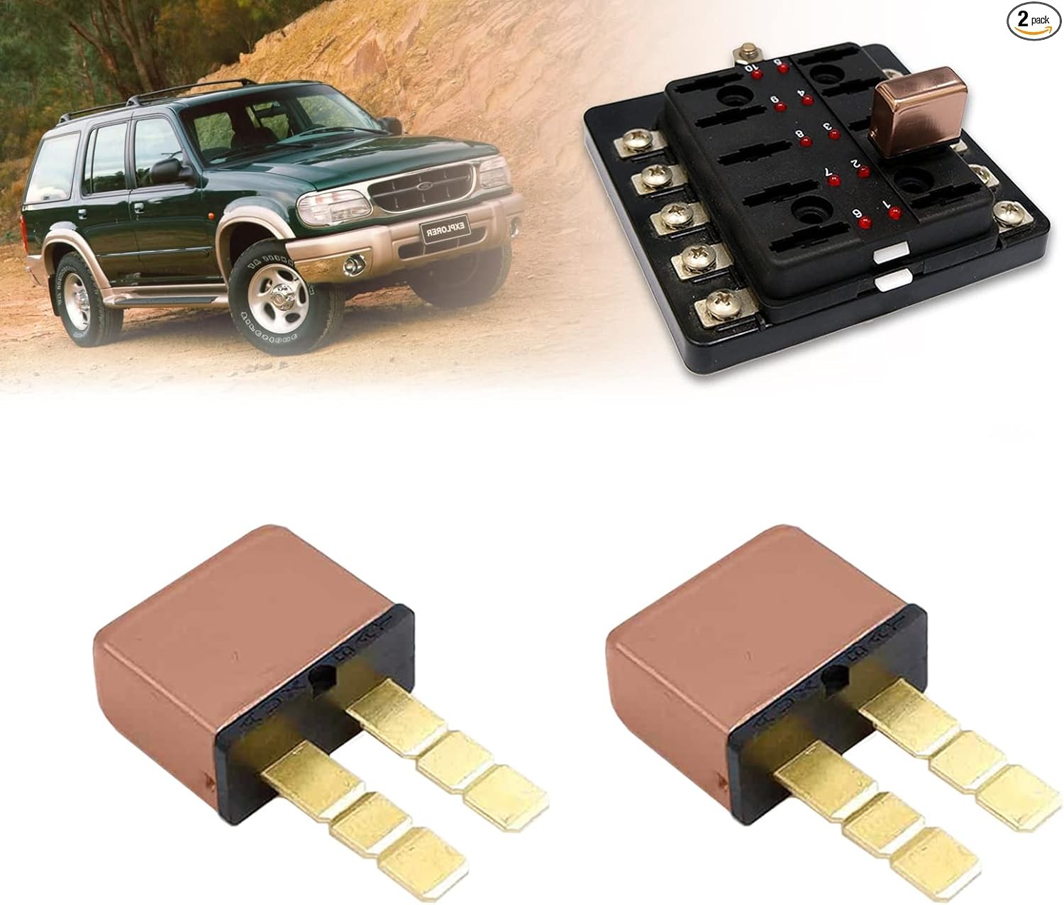 5A Automotive Circuit Breaker T1 Thermal Reset, Plug In Mounting, Blade Type Ter