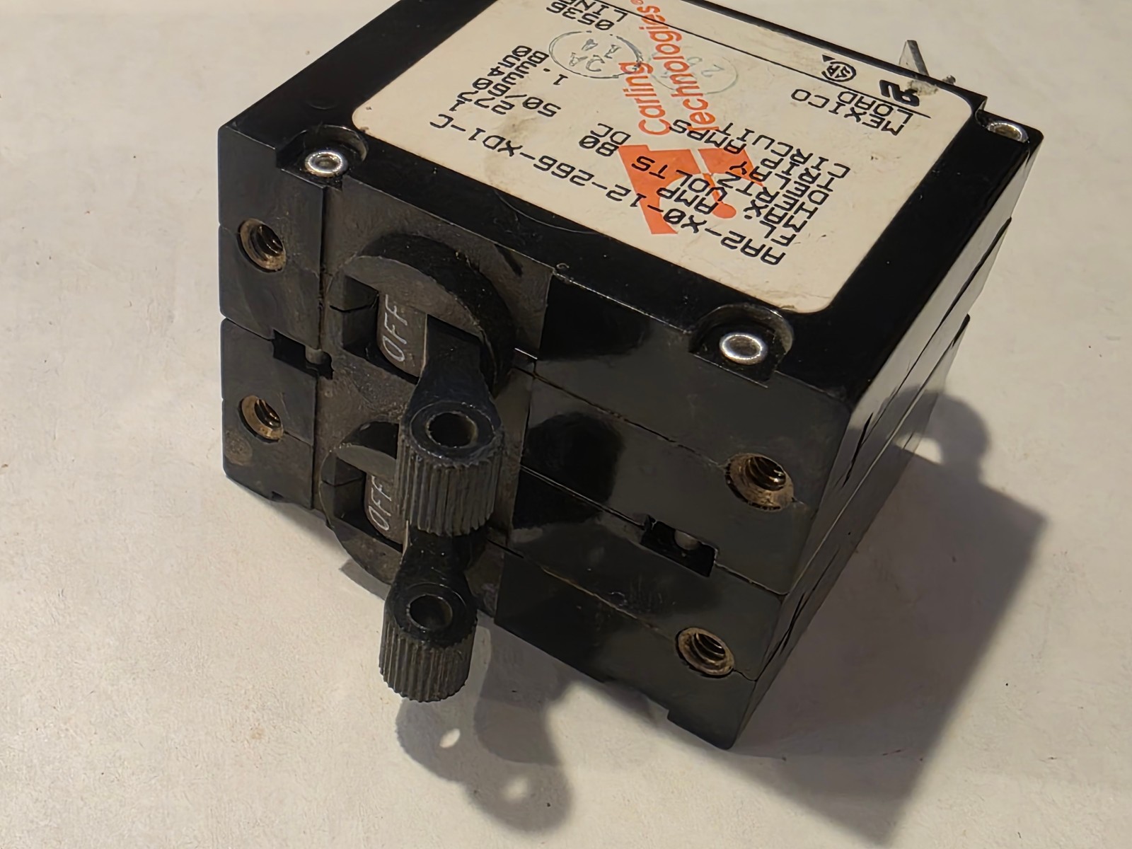 Carling Circuit Breaker, AA2-X0-12-266-XD1-C, 1A, Bass 100-2208-001 (NOS)