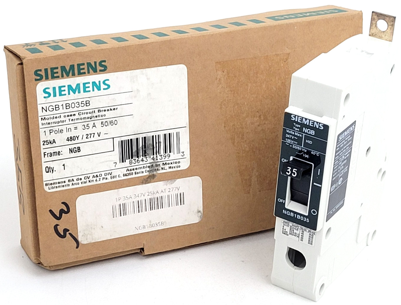NGB1B035B Siemens 35 Amp 480 Volt 25kA Circuit Breaker – Next Day Option – New