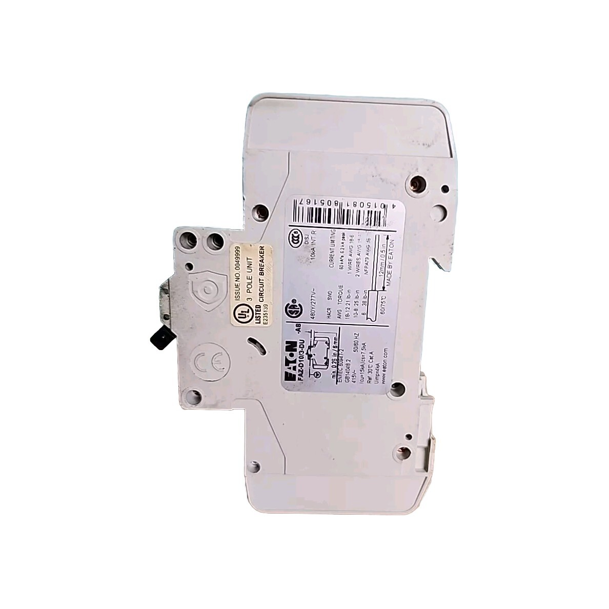Eaton FAZ-D10/3-RT Circuit Breaker 3 Pole