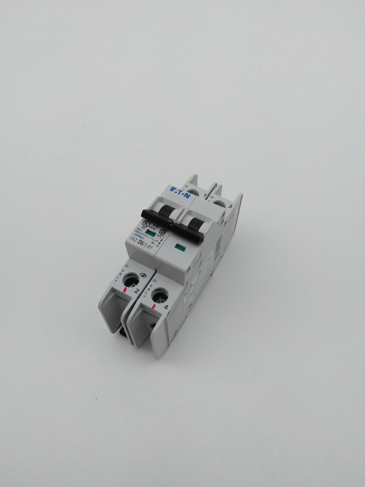 Eaton FAZ-D6/2-RT Circuit Breaker, 6A, 2 Pole, 480Y/277V
