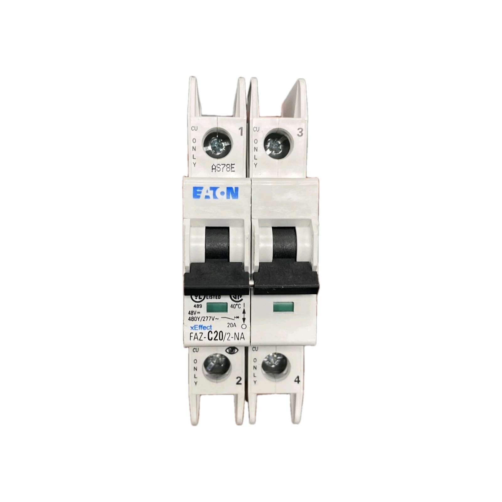 EATON 20A 2-Pole FAZ-C20/2-NA 102171 Miniature Circuit Breaker