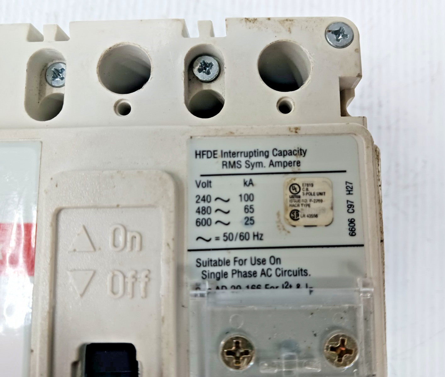 Eaton 160 Amp Circuit Breaker W/ LSI Test Alarm Trip 3 Pole 600 VAC HFDE316032