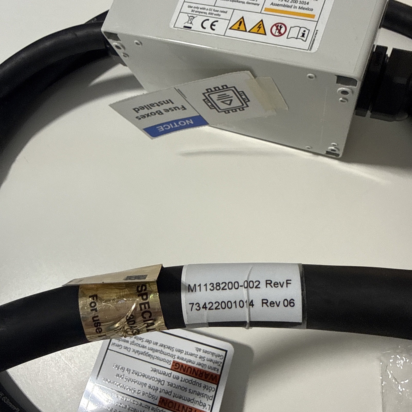 HARTING HAN-ECO M1138200 002 POWER Connecting Cable With 30 AMP Breaker Assembly