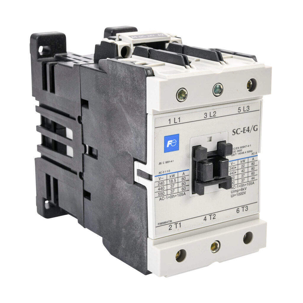 Fuji Electric SC-E4G-24VDC Series IEC Contactor, 80A, (3) N.O. Power Poles, 24 V