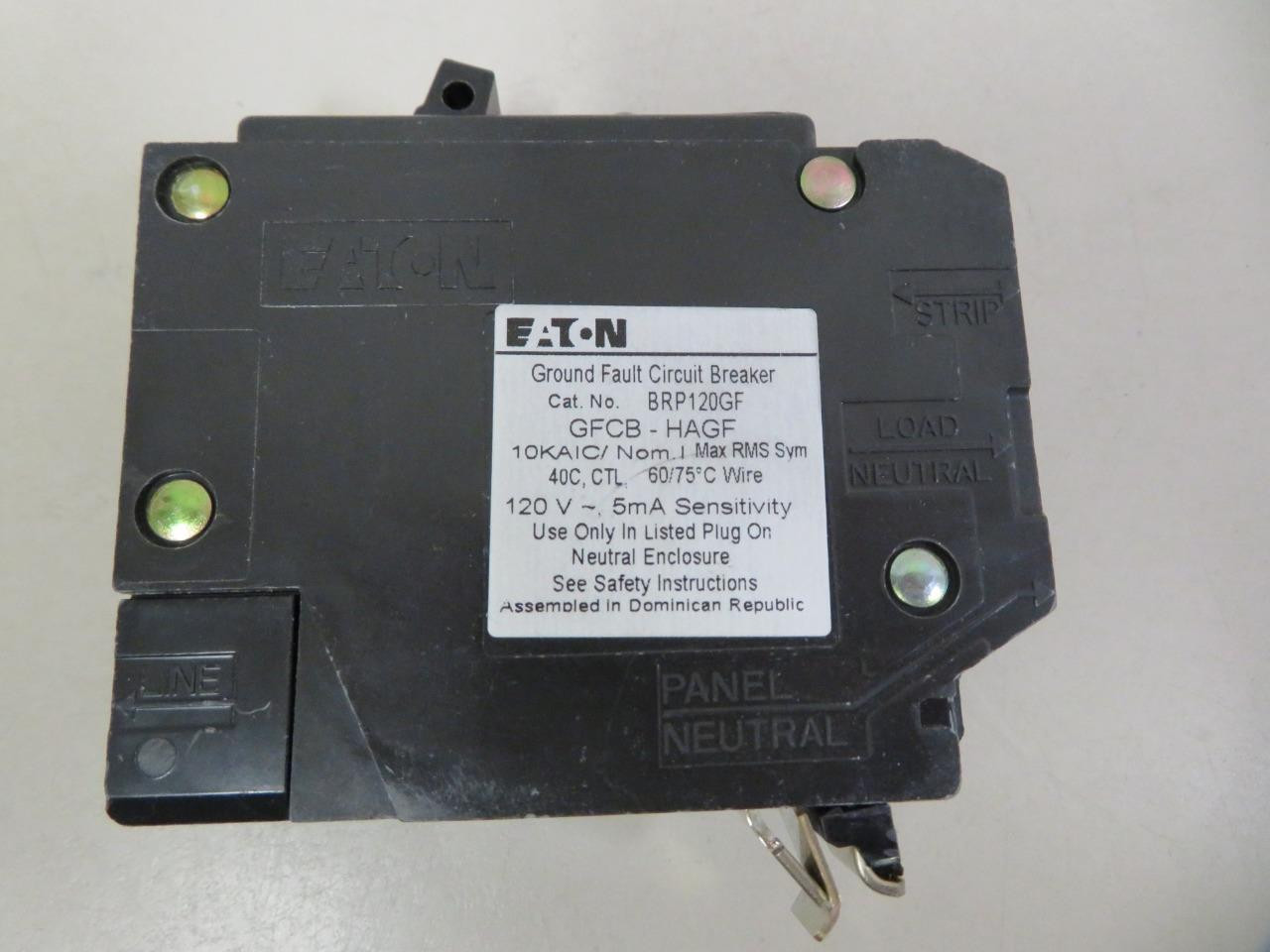 Eaton BRP120GF Circuit Breaker with Ground Fault Protection 20 Amp Single Pole
